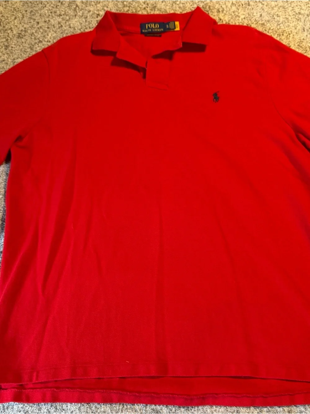 Polo by‎ Ralph Lauren Classic Red Men's Polo Shirt size XL custom slim fit